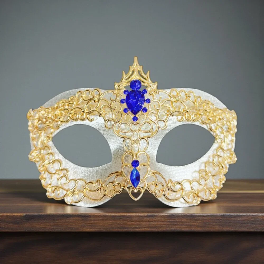 Silver masquerade mask, cosplay mask, Halloween mask, Venetian mask, Prom mask